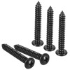 TOP-VIGOR 50Pcs Self Tapping Screws, M5 Phillips Pan Head Screw, 35mm Round Head Tapping Screws, Stainless Steel Machine Wood Fasteners Bolts for Wood, Drywall, plastic, Furniture, Repairing, Black