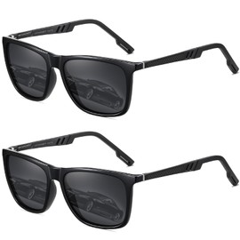 LEDING&BEST Polarised Sunglasses Mens Womens Lightweight Square Frame 100% UV Protection for Driving Fishing Travel Sports Sun glasses