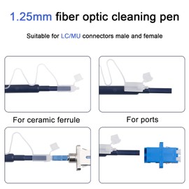 Duogalia 20 Pack Fiber Cleaner Pen Fiber Optic Cleaing Tools for 1.25 mm LC/MU Connector Over 800 Cleans Fiber Endface & Optical Connector Cleans