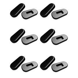 HILEEN 6 Pairs Nose Pads Covers, Slip-on Silicone Nose Pads Covers, Anti-slip Nose Bridge Pads for Eye Glasses Sunglasses - Black