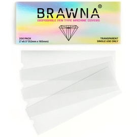BRAWNA 200 Pack Wireless PMU Pen Machine Covers - PMU Supplies - Color - Clear