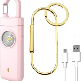 She's Birdie Personal Safety Alarm Keychain 2-in-1 Personal Alarm with LED Light - Colour: Pink