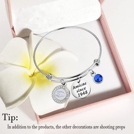AKTAP Zeta Amicae Pendant Bracelet Amicae Since 1948 Sorority Jewelry Soror Sisters Gift for Women (Zeta Amicae Bracelet)