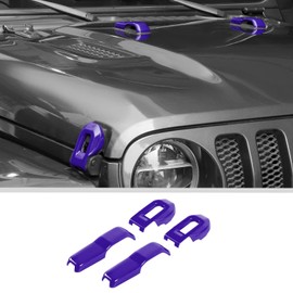JWWY Hood Latches Decor Hood Hinge Cover Trim Compatible with 2018-2024+ Jeep Wrangler JL JLU Sports Sahara Freedom Rubicon Unlimited Gladiator JT 2-Door & 4-Door 4pcs Purple