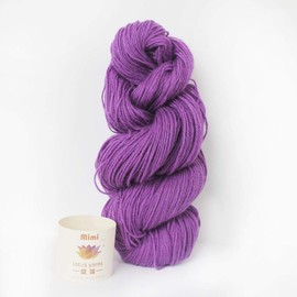 5 Skeins Lotus Yarns Mink & Cashmere Blend Knitting Yarn Skein Soft Crochet Yarn for Fingering Sweater, Scarves, Hats, and Craft Projects Mimi Plus (27-Purple1)