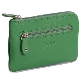 Real Leather Zip Top Coin & Card Purse – RFID-Blocking Wallet for Women with Double Key Rings & Front Pocket | SADDLER