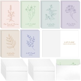 Humyoun 36 Sets Sympathy Cards with Sentimental Designs and Thoughtful Messages 4 x 6 Inch Pastel Condolences Card with Envelopes Sympathy Cards for Loss of Loved One