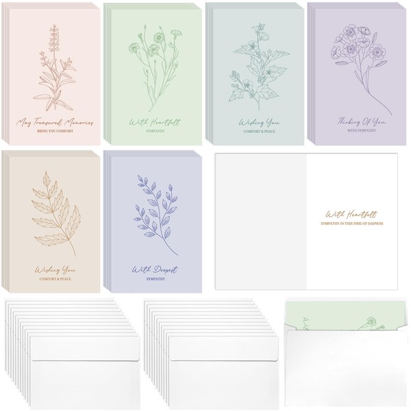 Humyoun 36 Sets Sympathy Cards with Sentimental Designs and Thoughtful