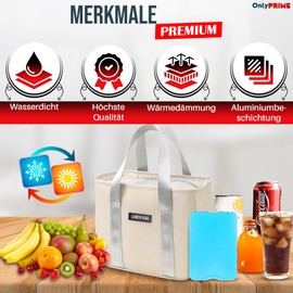 OnlyPRIME Cool Bag with Refillable Ice Pack - Compact Lunch Bag for Work & Picnic | Thermal Bag Insulated | Food Bag Men Outdoor