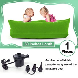 Namalu Extra Large 80/60inch Comfy Peapod Sensory Chair for Kids Reading Corner Inflatable Classroom Furniture Sensory Toys for Kids Children with Autism, Includes Electric Air Pump(Green,60 Inch)