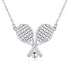 ONEFINITY Tennis Necklace 925 Sterling Silver Tennis Racquets and Ball