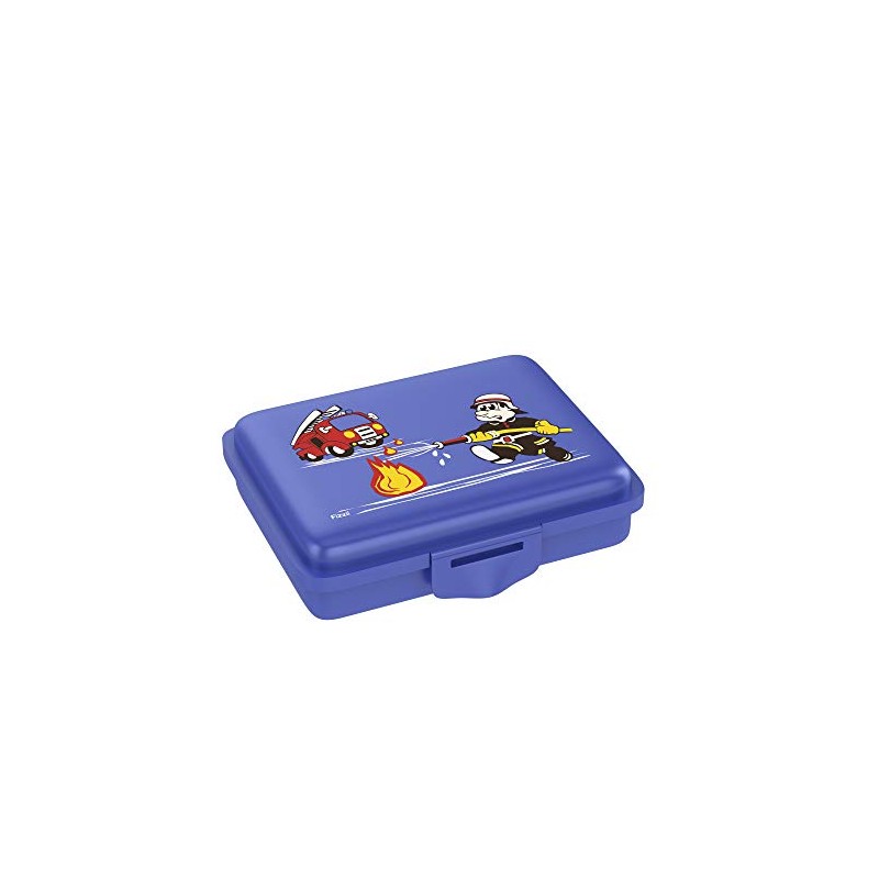 Fizzii FIRE TRUCK Lunch Box, Plastic, blue, 15.5 x 12