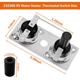 Showingo 232306 Water Heater Thermostat Switch Compatible with Suburban 120V T-Stat/Limit SW6DE SW6DEL SW10DE SW10DEL SW12DE SW12DEL SW16DE SW16DEL RV Water Heater Temperature Controller Switch (2PCS)