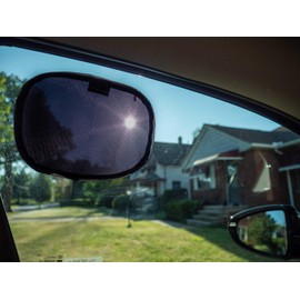 The Glare Patch - The Original Miniature Static Cling Window Shade. Pack of 2! Sun Shade for Your Side Window and Light Glare