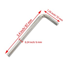AUXBC 12pcs 6mm Hex Key Wrench, L-Shape Allen Wrench Hex Key, Solid Steel Six-Edge Screw Driver, Hexagon Head Repairing Tool