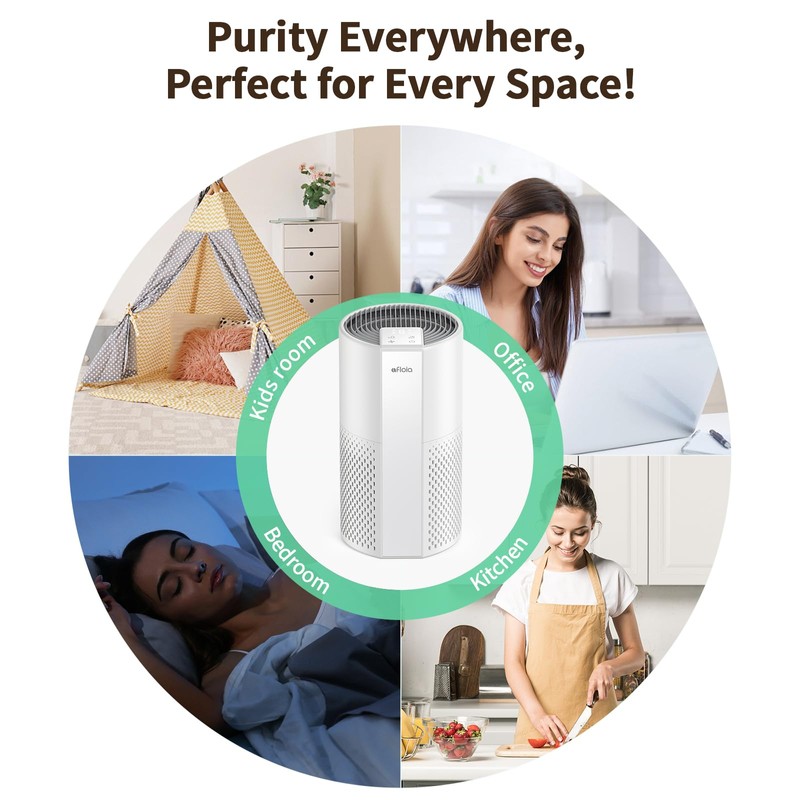 Afloia Air Purifier for Home Bedroom Up to 1076 ft²,