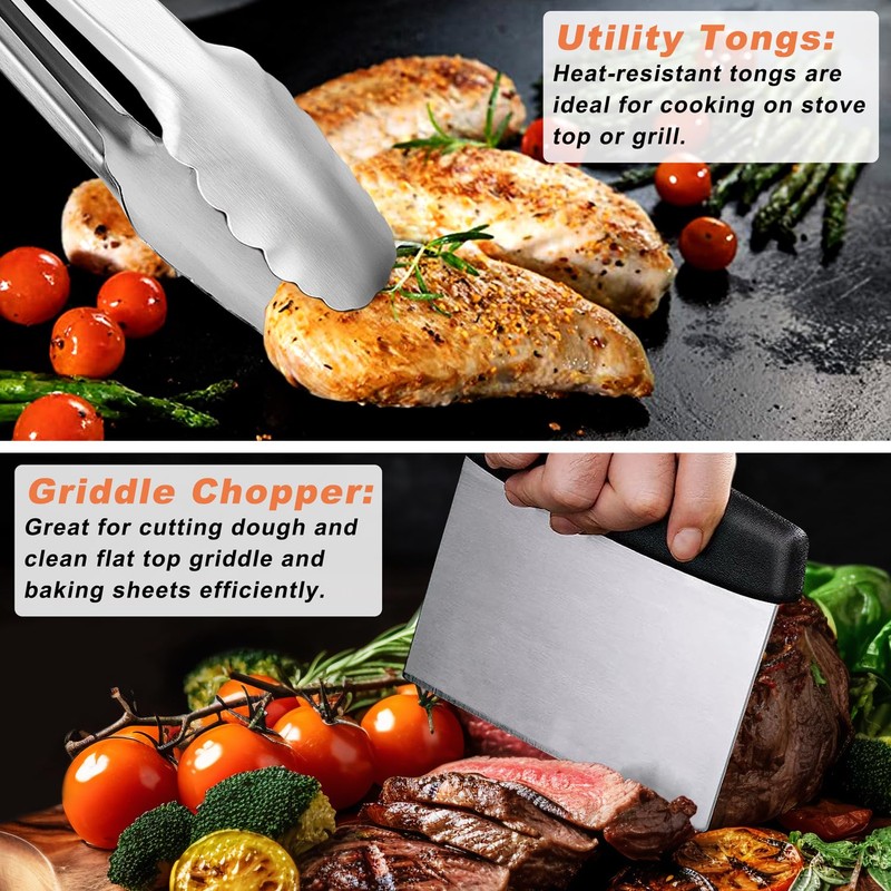 N NOBLE FAMILY 26 PCS BBQ Griddle Accessories Kit, Griddle