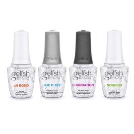 Gelish Essential Fantastic Four Kit, Gel Nail Polish Kit, Base And Top Coat Kit For Gel Nails, Top Coat For Nails, Base Coat For Nails, 5 ounce