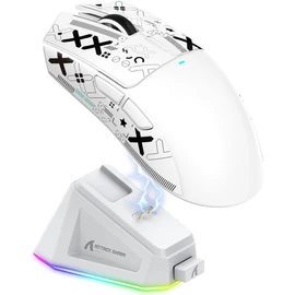 ATTACK SHARK X11 Lightweight Gaming Mouse PAW3311 Optical Sensor 5 programmable Buttons for PC/Mac White&Sticker