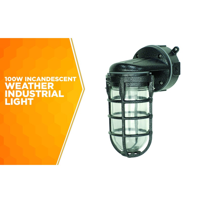 Woods L1707SVBLK Wall Mount Light in Hammered Black Finish Sturdy