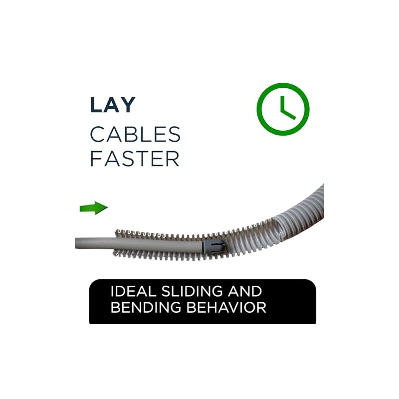 Cable retraction aid for empty pipes, fixed retraction aid for