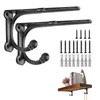 ChasBete Rustic Shelf Brackets & Supports, Black Shelf Bracket with