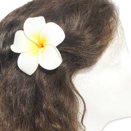 Rosenice Plumeria Hair Clip Headwear (Yellow White)