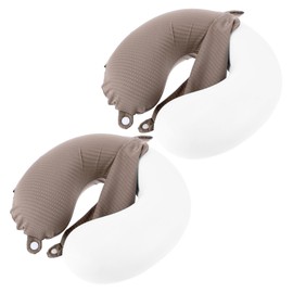 Wanmu 2 Pcs Neck Pillow Replacement Cover U Neck Pillow Cases Cover Travel Necks Pillows Covers, Only Covers, No Filler (Grey)