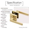 Linkaa Privacy Door Lever Gold Satin Brass Square Door Handle
