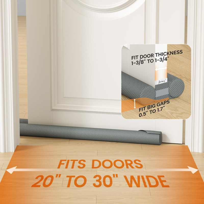 fowong 2 Pack Door Draft Stopper 30" Adjustable Under Door