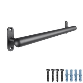 Dolibest 36 Inch Wall Mount Metal Handrail, Staircase Step Handrail, Non-Slip Safety Grab Handle, Barrier-Free Staircase Grab Bar for Elderly, Indoor & Outdoor Use, 1.3 Inch Round (Black)