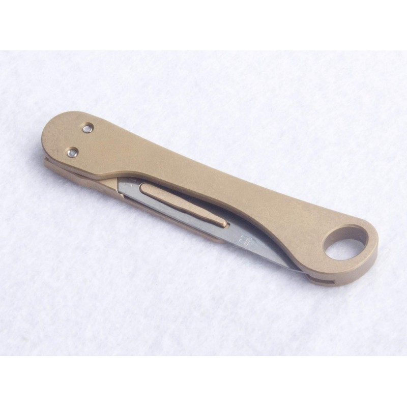 ILEAF Brass Daily Mini Pocket Folding Utility Knife with 10