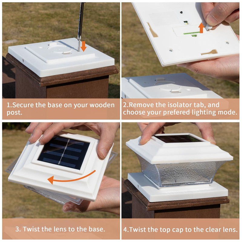 Solar Post Cap Lights Outdoor LED Lighting Deck Fence Cap