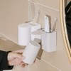 歯ブラシセット カップラックコップ 付き マグネットコップ 洗面所 収納 水垢防止防塵 創造性 歯磨き粉カップ スタンド(ホワイト)