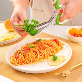 Astercook Herb Scissors-2-Pack, Stainless Steel Kitchen Scissors, Rust-Proof Kitchen Shears for Fast Cutting Herbs, Parsley, Green Onions-Ergonomic Handle