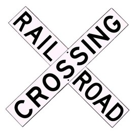 Large Railroad Crossbuck Sign 4"X24" Railroad Aluminum Reproduction Signs