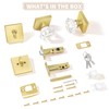 HIEMEY Satin Brass Diamond Glass Crystal Door Knob and Single