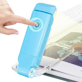 Luz de Lectura de Libros,Lampara de Lectura de Libro LED Recargable por USB,Plegable Portátil Luz de Libro con Clip,3 Modos de Brillo,para Los Amantes de Los Libros (Azul)