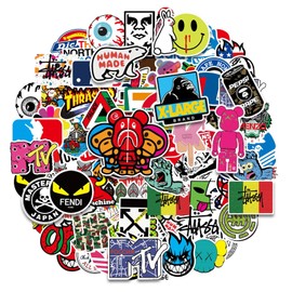 101 Pcs Skateboard Stickers, Non-Repeat Cool Sticker Pack Waterproof Reusable Vinyl Brand Stickers, Reusable Wicked Stickers for Adults Teens Boys Graffiti Guitar Travel Luggage Helmet and Laptop