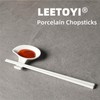 LEETOYI Ceramic Chopsticks Set of 5, Porcelain Chinese Chopsticks Easy