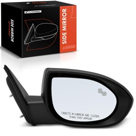 A-Premium Passenger Side Power Door Mirror - Compatible with Mazda 6 2009-2013 - Non-Heated Manual Folding Black Outside Rear View Mirror w/Puddle Light and Blind Spot Detection