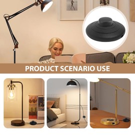 2PCS Inline Floor Lamp Foot Switch, 250V 2A Foot Pedal Push Switch for Floor Lamps, Table Lights, And Standing Lamps Black Round Foot Press Switch for 3 Core Cables (70mm Diameter)