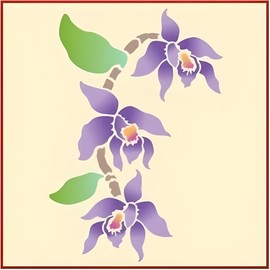 Orchid Stencil Set 1 & 2: Set of 2-5.6" x 8.2" and 4.25" x 5.5" Elegant Tropical Floral Templates for DIY Crafts, Wall Art, Home Décor, Furniture Painting from The Artful Stencil