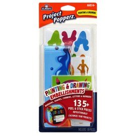 Elmer's Project Popperz Painting and Drawing Embellishments, 135 Peel and Stick Pieces, Multicolored (E3079)