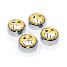 Emoji Wink License Plate Frame Screw Caps