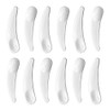 esowemsn 100Pcs Mini Disposable Curved Cosmetic Spoon Spatula, Multi-Functional Facial