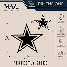 MAZ DISTRIBUTIONS - calcomanía de estrellas negras - calcomanía de vinilo para portátil - calcomanía impermeable extraíble para botella de agua - Uso interior y exterior - Fácil de usar para coche,