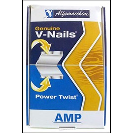 Alfamacchine AMP Genuine Power Twist V-Nail Joint Fasteners, 15mm (5/8") for MW/HW (Medium to Hardwood) - Pack of 2000