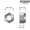5/16-18 Black Nylon Insert Lock Nuts, Stainless Steel 304 (18-8)