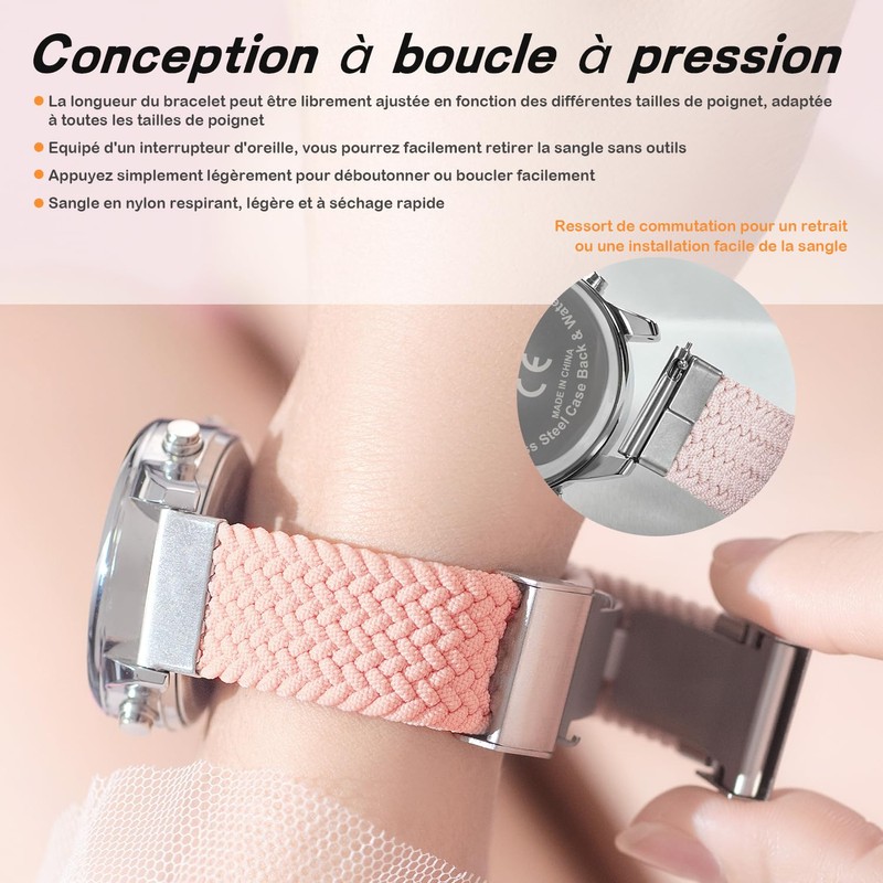2401 Women Pedometer Soft Nylon Bracelet No App or Charging